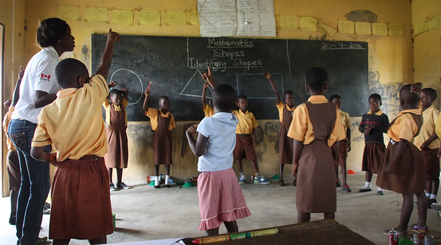 Students in a classroom supported by Beyond The Game